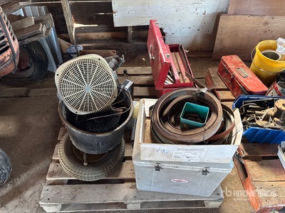 Steel Strap, Cooler, Grease Gun, Discer Tarp, Tool Box