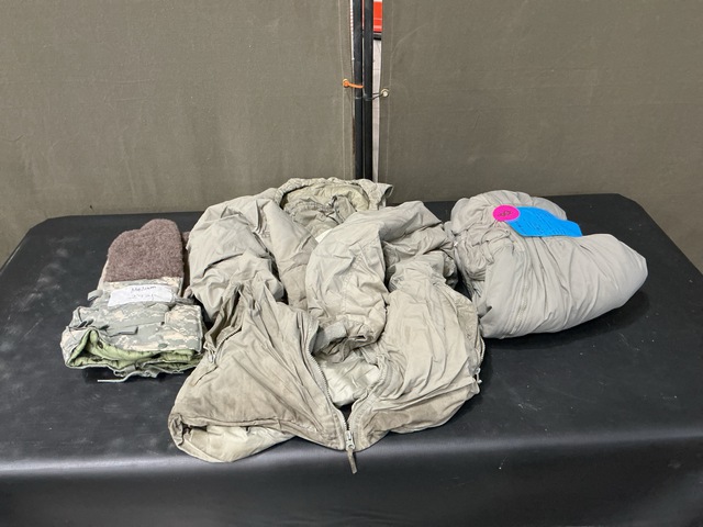 (12) Cold Weather Parkas, (45) Pairs of Cold Weather Trousers & Assorted Items