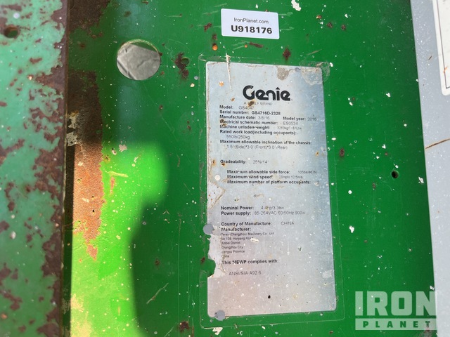 ELEVADOR TIJERA 2016 GENIE GS4047