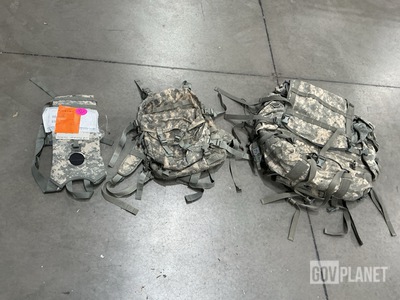 (31) Hydration System Carriers, (12) Assault Packs & Assorted Items