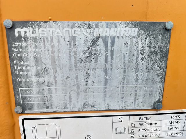 MINI CARGADOR SOBRE ORUGAS 2021 MUSTANG 1650RT