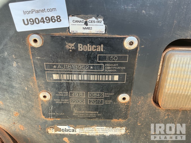 EXCAVADORA 2017 BOBCAT E50