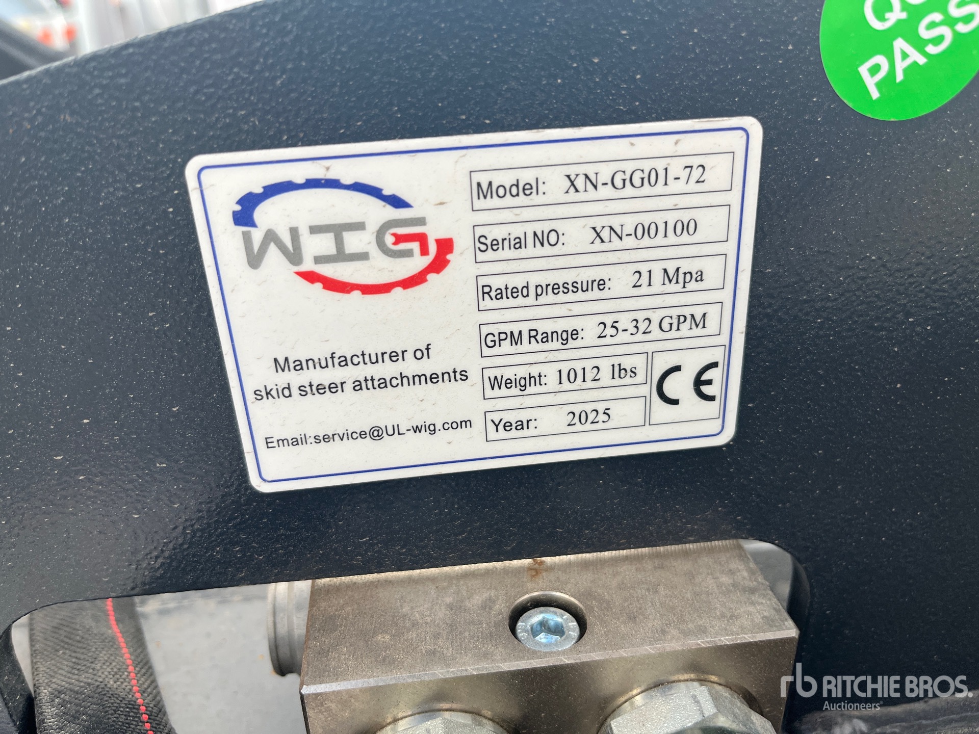 2025 Wig XNGG0172 Skid Steer Brush Cutter (Unused)