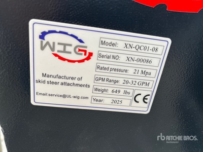 2025 Wig XNQC0108 Skid Steer Stump Grinder (Unused)