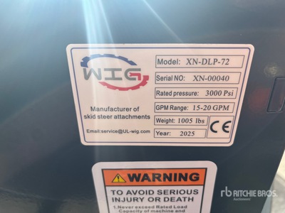 2025 Wig XNDLP72 Skid Steer Power Rake (Unused)