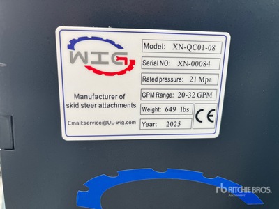 2025 Wig XNQC0108 Skid Steer Stump Grinder (Unused)