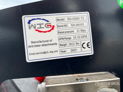 2025 Wig XNGG0172 Skid Steer Brush Cutter (Unused)