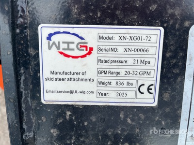 2025 Wig XNXG0172 Skid Steer Tiller (Unused)
