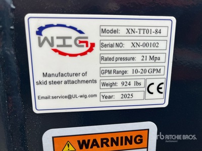 2025 Wig XNTT0184 84 IN Skid Steer Dozer (Unused)
