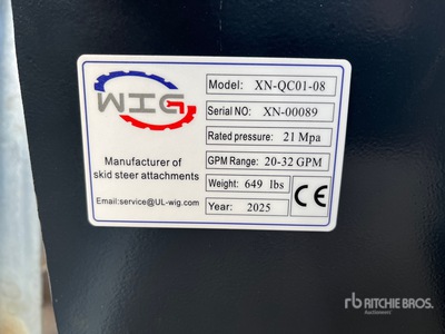 2025 Wig XNQC0108 8 IN Skid Steer Stump Grinder (Unused)