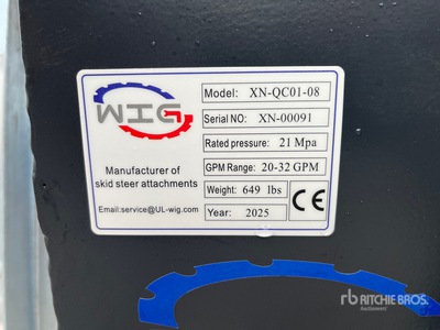 2025 Wig XNQC0108 8 IN Skid Steer Stump Grinder (Unused)
