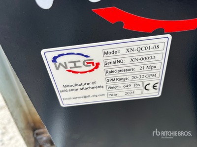 2025 Wig XNQC0108 8 IN Skid Steer Stump Grinder (Unused)