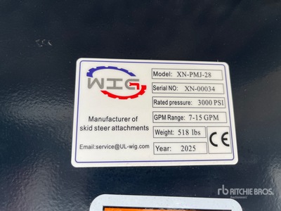 2025 Wig XNPMJ158 28 IN Skid Steer Log Splitter (Unused)