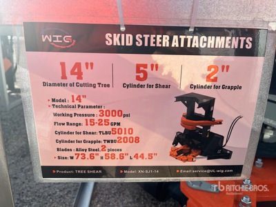 2025 Wig XNSJ0114 14 IN Skid Steer Tree Shear (Unused)