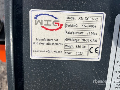 2025 Wig XNXG0172 Skid Steer Tiller (Unused)