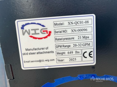 2025 Wig XNQC0108 8 IN Skid Steer Stump Grinder (Unused)