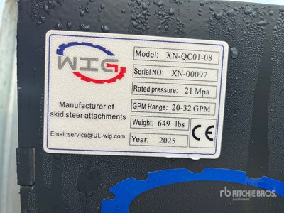 2025 Wig XNQC0108 8 IN Skid Steer Stump Grinder (Unused)