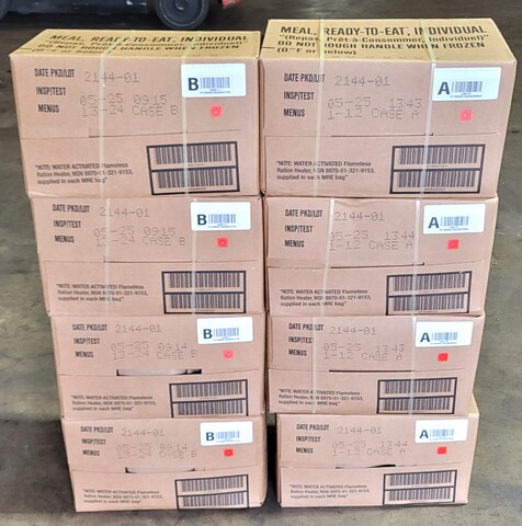 (8) Cases of Genuine U.S. G.I. Military MRE'S (Meals ready to Eat)