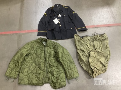 (4) Clothing Bags, (1) Cold Weather Coat Liner & Assorted Items