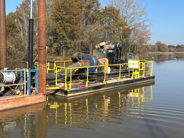 Ellicott 1012BP Dredge Booster Water Pump on Barge