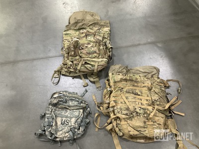 (2) MOLLE 4000 Rucksacks, (3) Large Field Pack Rucksacks & Assorted Items