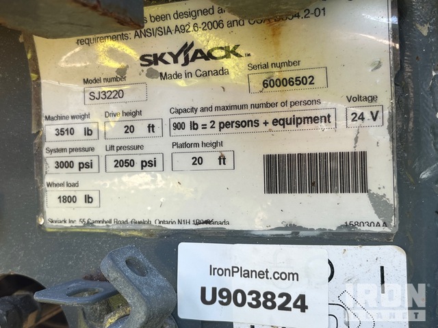 ELEVADOR TIJERA 2016 SKYJACK SJIII3220