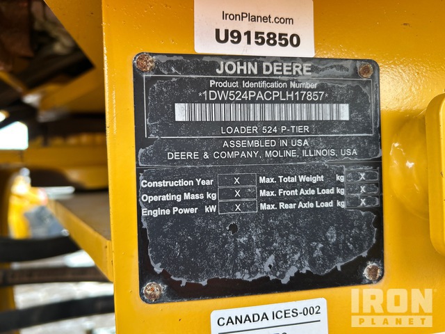 CARGADOR FRONTAL 2023 JOHN DEERE 524P