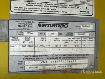 2008 Manac 40 ton 53 ft Tri/A Stufendeck-Anhänger