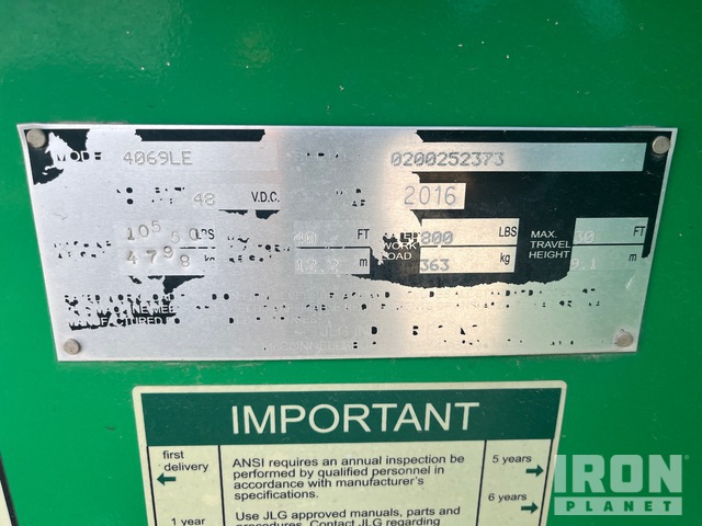ELEVADOR TIJERA 2015 JLG 4069LE