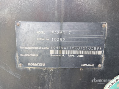 2014 Komatsu WA380 Radlader