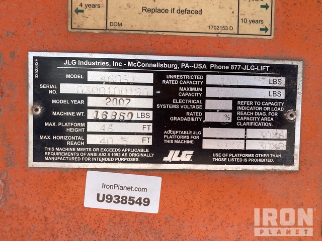 ELEVADOR ARTICULADO 2007 JLG 4WD 460SJ