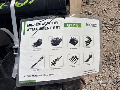 Quantity of (8) VICSEC Mini Excavator Attachments (Unused)