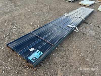 Quantity of (20) 19 f t 8 in X 3 ft Black Metal Roof Panels (Unused)