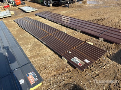 Quantity of (20) 20 ft x 3 ft Brown Metal Roof Panels (Unused)