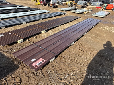 Quantity of (20) 20 ft x 3 ft Brown Metal Roof Panels (Unused)