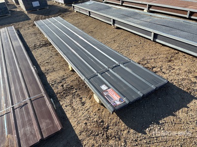Quantity of (70) 16 ft x 3 ft Grey Metal Roof Panels (Unused)