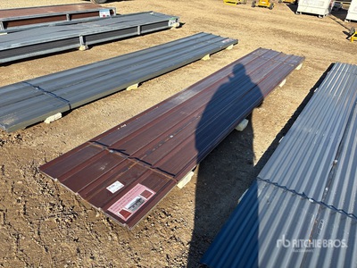 Quantity of (30) 16 ft x 3 ft Brown Metal Roof Panels (Unused)
