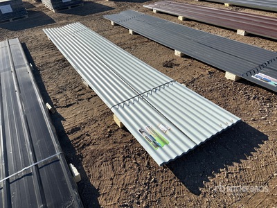 Quantity of (30) 16 ft x 3 ft White Metal Roof Panels (Unused)