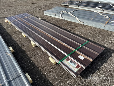 Quantity of (30) 11 ft 9 in x 3 ft Brown Metal Roof Panels (Unused)