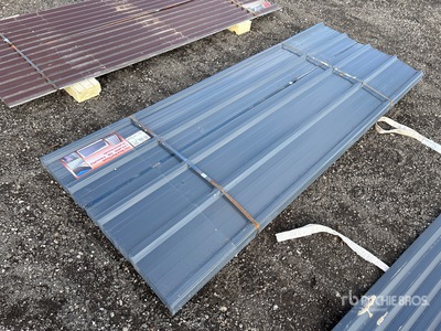 Quantity of (70) 8 ft x 3 ft Grey Metal Roof Panels (Unused)
