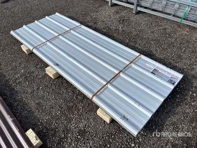 Quantity of (30) 8 ft x 3 ft White Metal Roof Panels (Unused)