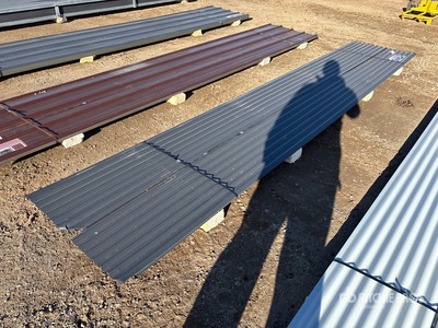 Quantity of (30) 16 ft x 3 ft Grey Metal Roof Panels