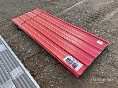 Quantity of (30) 8 ft x 3 ft Red Polycarbonate Roof Panel (Unused)