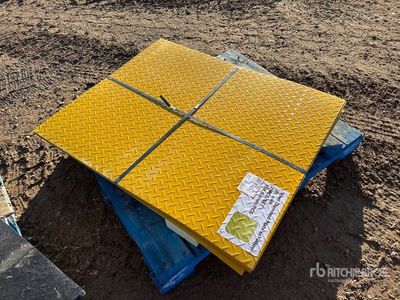 Quantity of (20) 3 ft x 4 ft (0.4 mm Thick) Yellow Steel Diamond Stalen platen (Unused)