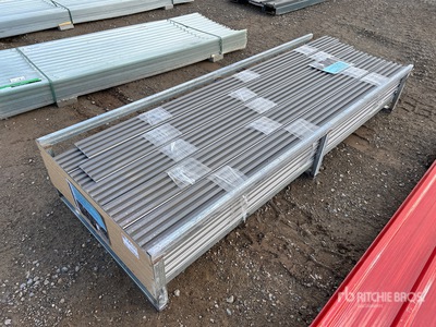 Quantity of (100) WPC 94.5 in x 6 in x 0.67 in Gray Wood Grain Acoustic Slat Panels Materiale edile