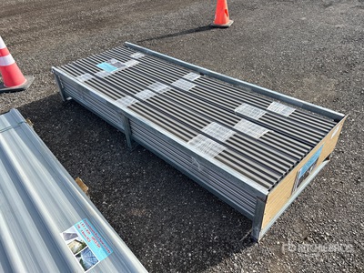 Quantity of (100) WPC 94.5 in x 6 in x 0.67 in Gray Wood Grain Acoustic Slat Panels Materiale edile