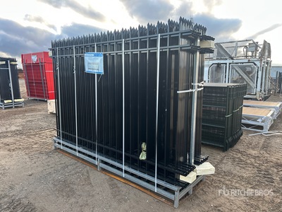 Quantity of (20) 2025 9 ft 6 in x 6 ft 7 in Powder Coated Fencing