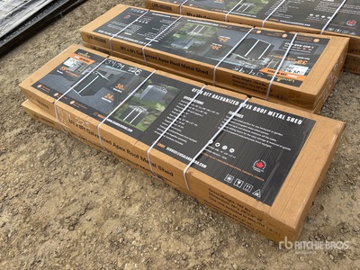 2025 Landhero LDH-MS0808 8 ft x 8 ft Metal Garage Shed with Double Front Doors Shed (Unused)