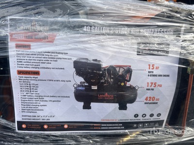 2025 Landhero LDH-GAC40Y Skid-Mounted 40 gal Air Compressor (Unused)