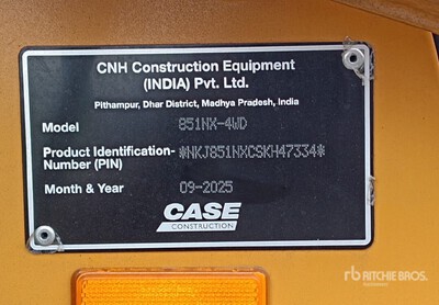 2025 Case 851NX 4x4 Retroexcavadora (Sin Usar) / Graaflaadmachine (Unused)